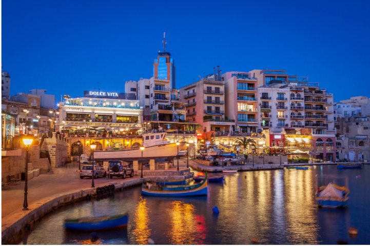 Spinola Bay, Malta, a popular Malta Quest location